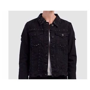 BLANKNYC Distressed Studded Denim Jacket